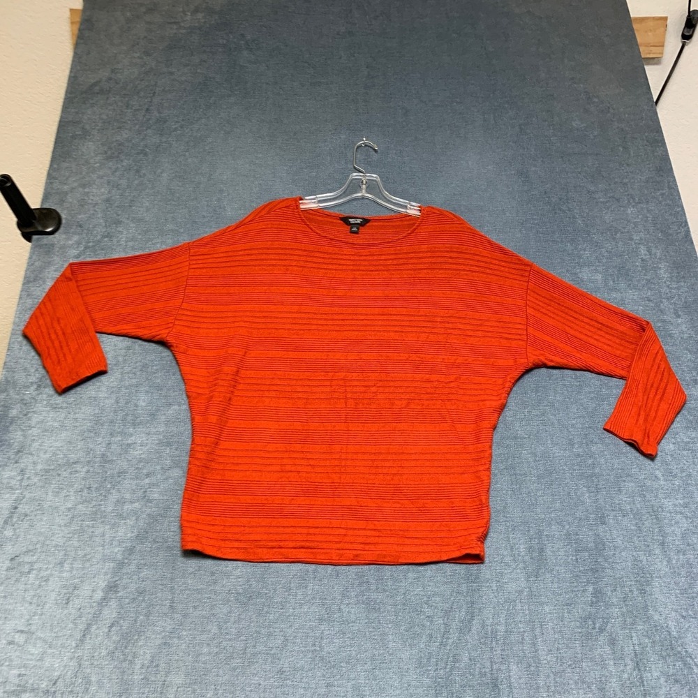 Simply Vera Vera Wang Sweater Womens Medium Burnt Orange Knitted Pullover